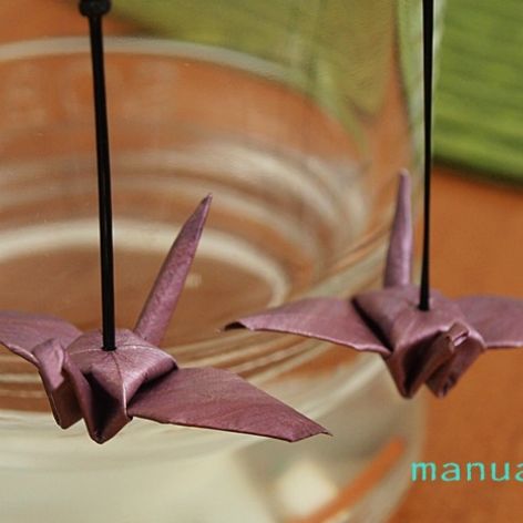 Żurawie - kolczyki origami 