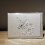 Kartka okolicznościowa - haftowana - zając - Kartka okolicznościowa - handmade - ręcznie robiona haftowana - zając