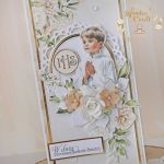 Kartka pamiątka komunijna "BeigeStory"GOTOWA - 