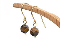 KOLCZYKI Z KAMIENIEM NATURALNYM W ZŁOCIE - LEONE