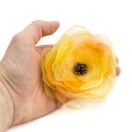 Broszka - przypinka kwiat 9 cm żółta - broszka kwiat żółta 2