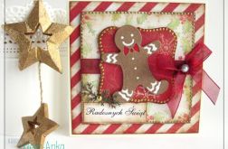 Kartka świąteczna z piernikowym ludkiem 4