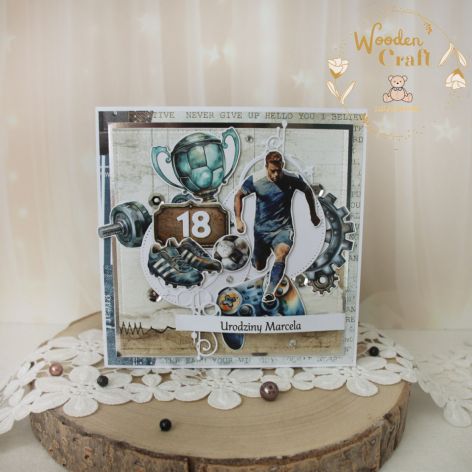 Męska kartka dla piłkarza 18 urodziny GOTOWA
