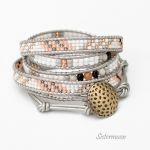 Bransoleta Boho Grapefruit and Grey - 
