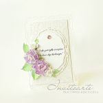 Komplet ślubny z koronką - kartka z kompozycją kwiatową
