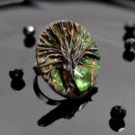 "Magic Forest" - duży regulowany pierścionek - duży pierścionek drzewo