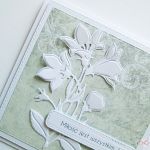 Kartka ŚLUBNA szarozielona #1 - Kartka na ślub z białymi kwiatami