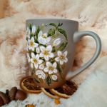 Jaśmin. Ręcznie malowany kubek 300 ml.  - ręcznie malowane