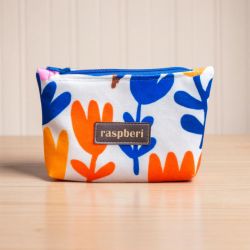Etui na klucze z jasnego weluru minimalistyczne kwiaty | Handmade