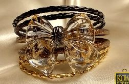 Popiół i Diament II - bransoleta z żywicy i ekoskóry