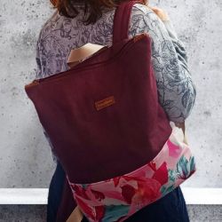 Burgundowy plecak kurierski z suwakiem