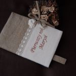 Lniane zapiski - haftowany notes - 