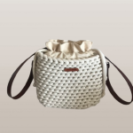 Mała damska torba na ramię, mała torebka, kolor ecru - 