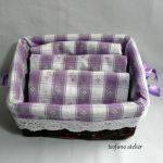 Ręczniki zestaw fioletowy - teofano atelier, koszyk