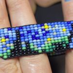 Bransoletka kotek w stylu Gwiażdzista Noc van Gogha - Bransoletka w stylu Gwiażdzista Noc van Gogha