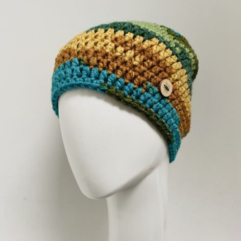 Gruba czapka beanie smerf kolorowa szydełkowa 16