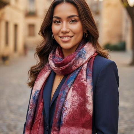 SZAL SZALIK JEDWABNO WEŁNIANY Feltmondo