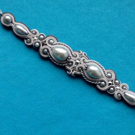 Bransoletka Perłowa Szara