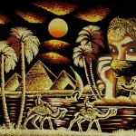 Obraz, 35x50cm, Beduinka, Piramidy, Płótno Faraońskie, Egipt, 100% oryginalny 27 - 