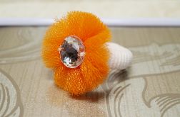 Pomarańczowy kwiatek gumka frotka do włosów Edytka