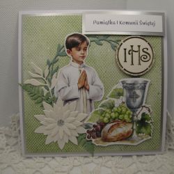 Kartka Komunijna dla chłopca 07