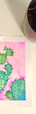 Kaktusy - obraz akwarelowy 