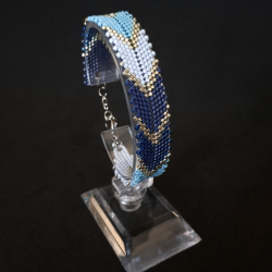 Delikatna Bransoletka "Blue Silver Chevron"