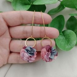 Kolczyki dla druhny na wesele kwiaty lila 