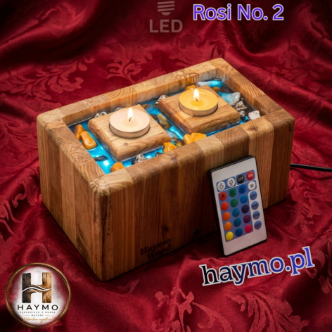 Świecznik drewniany LED Black Edition Rosi No. 2