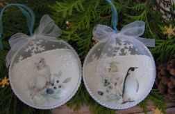 Bombki/medaliony na choinkę "Mroźna zima" – 2 szt.