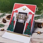 Kartka świąteczna - drzwi - Kartka stojąca