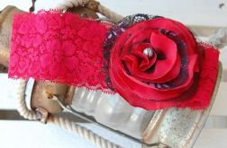 Retro opaska niemowlęca w czerni i czerwieni