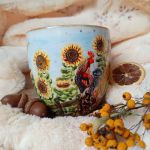 Unikalny nostalgiczny ręcznie malowany kubek 480 ml. - ręcznie malowane