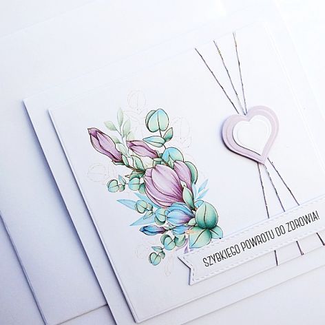 Kartka życzenia powrotu do zdrowia z sercem