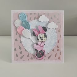 Kartka na Urodziny różowa Myszka Minnie 