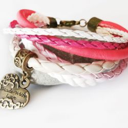 Pink with heart ! bransoletka
