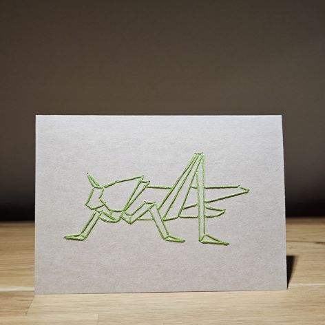 Kartka okolicznościowa haftowana konik polny