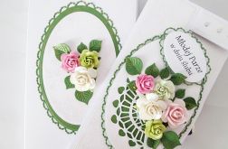 Kartka MŁODEJ PARZE biało-zielona