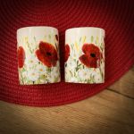 Ręcznie malowany zestaw: solniczka, pieprzyniczka i serwetnik - solniczka i pieprzniczka