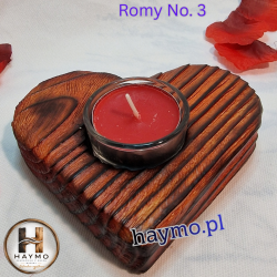 Świecznik serce brąz miód farba Romy No. 3