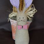 Lniany zając stojąco-wiszący - fiolet - 