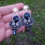 Kolczyki Queen Czarno-Srebrne - 