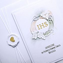 Zaproszenie komunijne delikatne handmade