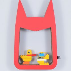Półka na książki zabawki HERO | czerwony