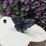 Duży pierścionek "czarny motyl" regulowany - pierścionek motyl