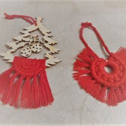 Zawieszki świąteczne makrama boho choinka + 1 do wyboru