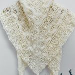 Chusta ślubna handmade ręcznie robiona miękka elegancka ecru - ozdobna chusta ślubna