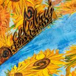 Dekoracyjny kufer książka ze słonecznikami, idealny na prezent, cytat - 