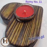 Świecznik drewniany serce oliwka Romy No. 11 - 