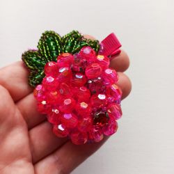 malinowa spinka do włosów dla dziewczynek